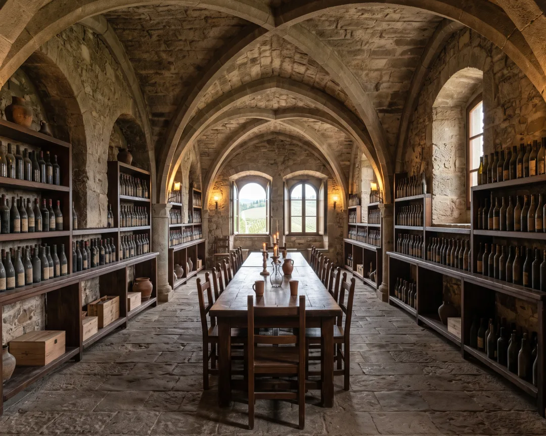 An eleventh-century castle with a wine library inside