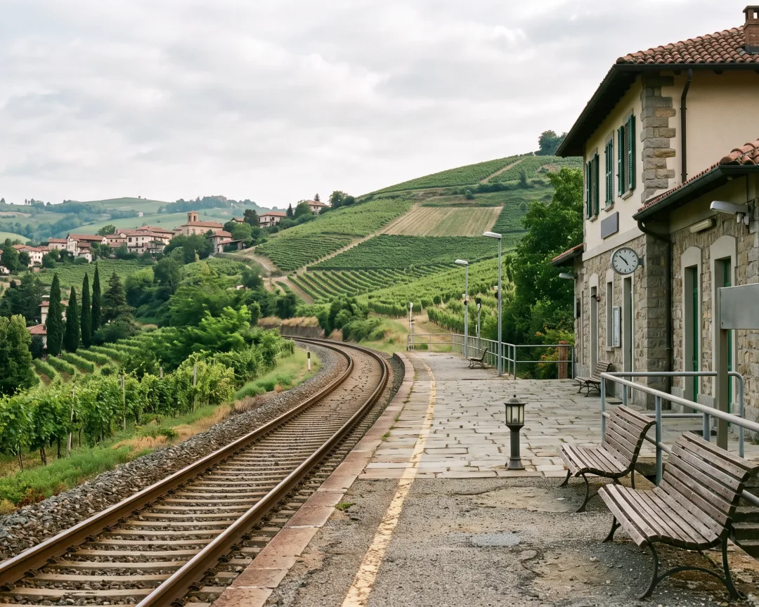 The train reaches Alba, not Barolo